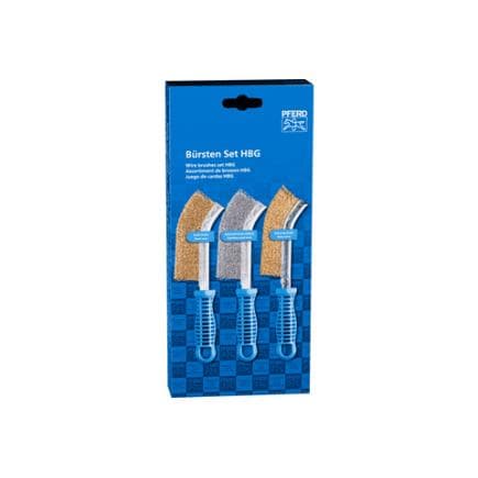 PFERD TOOLS 43900005 - Jeu de brosses POS HBG 1 rangée fil d’acier inoxydable-acier-laiton - Ø 0,30 (3 pcs.)