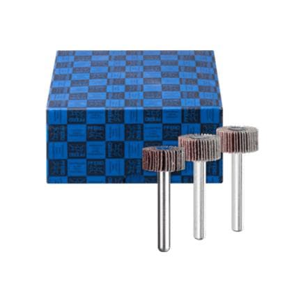 PFERD TOOLS 44498001 - Jeu de roues à lamelles corindon Ø 20x10 mm, tige Ø 6 mm, A60, 80, 120 pour ponçage fin et finition (3 pcs.)