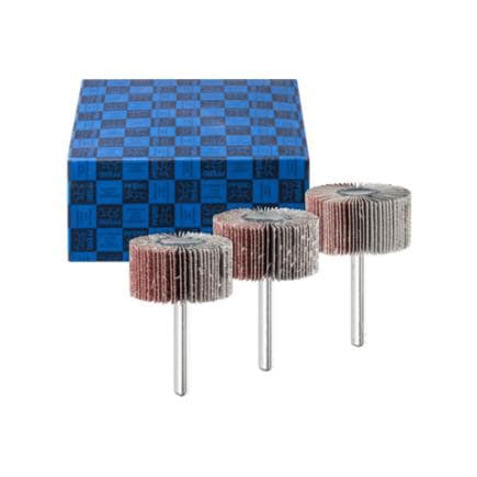 PFERD TOOLS 44498003 - Jeu de roues à lamelles corindon Ø 40x20 mm, tige Ø 6 mm, A60, 80, 120 pour ponçage fin et finition (3 pcs.)