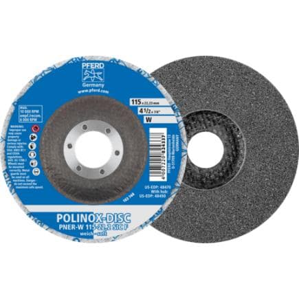 PFERD TOOLS 44690732 - Disque en non-tissé comprimé POLINOX PNER alésage Ø 22,23 mm tendre SIC fin pour la finition (lot multiple)