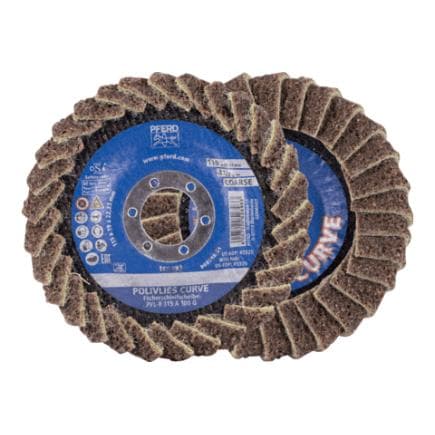 PFERD TOOLS 44694121 - Disque à lamelles POLIVLIES CURVE PVL-R corindon pour ponçage fin pour usinage des soudures d'angle (lot multiple)