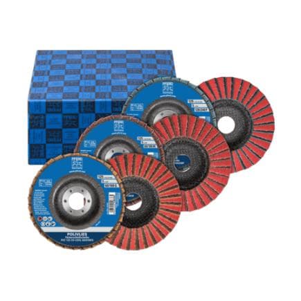 PFERD TOOLS 44698006 - Jeu de disques à lamelles POLIVLIES PVZ céramique Ø 125 mm, al. Ø 22,23 mm, CO-COOL60/G,80/M,120/F (3 pcs.)