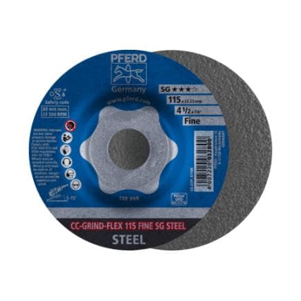 PFERD TOOLS 64187115 - Disque abrasif CC-GRINDFLEX gamme performance FINE SG STEEL pour acier (lot multiple)