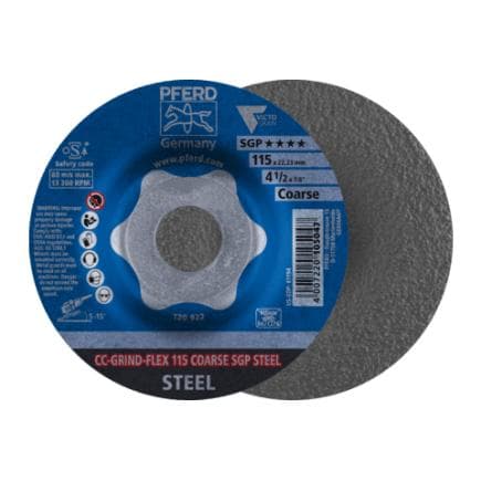 PFERD TOOLS 64188116 - Disque abrasif CC-GRINDFLEX gamme spéciale COARSE SGP STEEL pour acier (lot multiple)