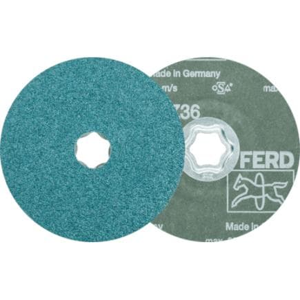 PFERD TOOLS 64290012 - Disque en fibres à grain zircon COMBICLICK pour enlèvement de matière important sur acier (lot multiple)