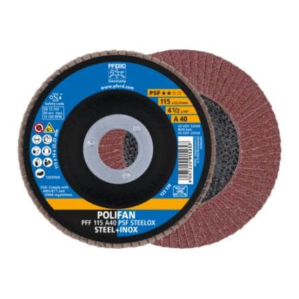PFERD TOOLS 69300662 - Disque à lamelles POLIFAN PFF plat gamme universelle PSF STEELOX acier/acier inoxydable (lot multiple)
