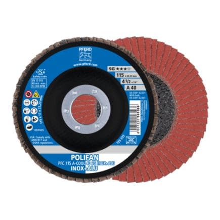 PFERD TOOLS 67758115 - Disque à lamelles POLIFAN PFC conique A-COOL SG INOX+ALU acier inoxydable/aluminium (lot multiple)