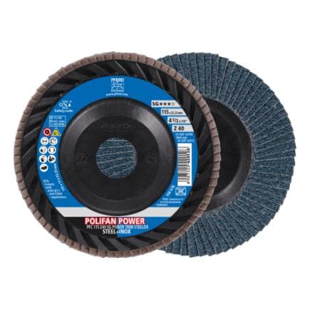PFERD TOOLS 67772114 - Disque à lamelles POLIFAN POWER PFC conique gamme performance SG TRIM STEELOX pour acier/acier inoxydable (lot multiple)