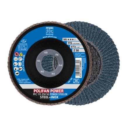 PFERD TOOLS 67785116 - Disque à lamelles POLIFAN POWER PFC conique gamme performance SG STEELOX pour acier/acier inoxydable (lot multiple)
