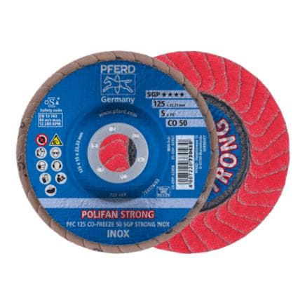 PFERD TOOLS 67789015 - Disque à lamelles POLIFAN STRONG PFC conique CO-FREEZE SGP INOX pour acier inoxydable (lot multiple)