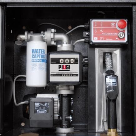 PIUSI F0039900A - Système de distribution diesel ST BOX avec pompe BIPUMP 12V, compteur K33, pistolet automatique A120 dans un boîtier métallique...