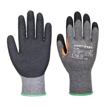 PORTWEST A106G8RXL - Gant Grip 10 entièrement enduit de latex, Gris/Noir (12 pcs.)