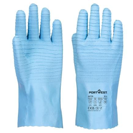 PORTWEST AP75BLUM - Gant en latex FD Chem B, Bleu