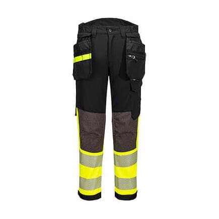 PORTWEST EV442YBT38 - Pantalon Stretch EV4 Haute-Visibilité Classe 1 avec poches flottantes démontables, Tall Jaune/Noir