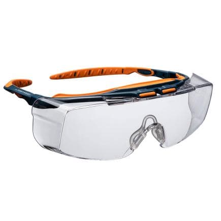 PORTWEST PS24CLR - Lunette de sécurité Peak OTG (anti-rayures et anti-buées), Incolore