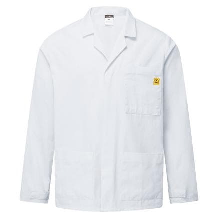 PORTWEST AS18WHRL - Veste de laboratoire ESD, Blanc