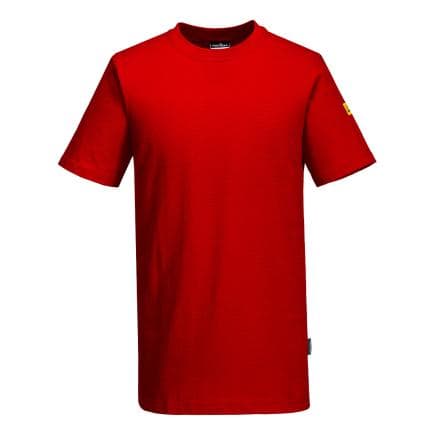PORTWEST AS20DRRM - T-Shirt antistatique ESD, Rouge foncé