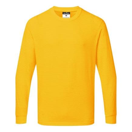 PORTWEST AS22YE3XL - T-shirt manches longues antistatique ESD, Jaune foncé