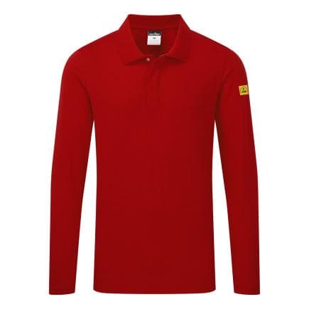 PORTWEST AS23DRRXL - Polo manches longues ESD, Rouge foncé
