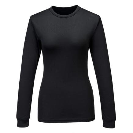 PORTWEST B136BKRXL - Haut thermique manches longues pour femmes, Noir
