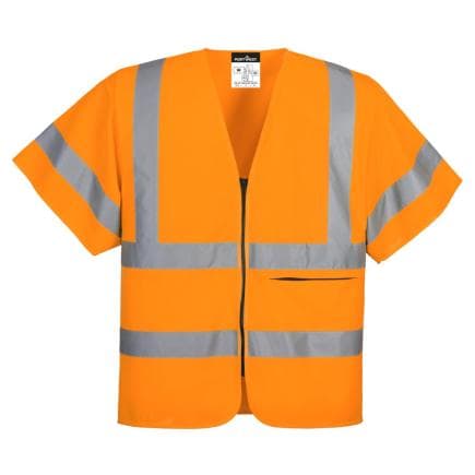 PORTWEST C372ORRS - Gilet zippé à demi-manches, Orange