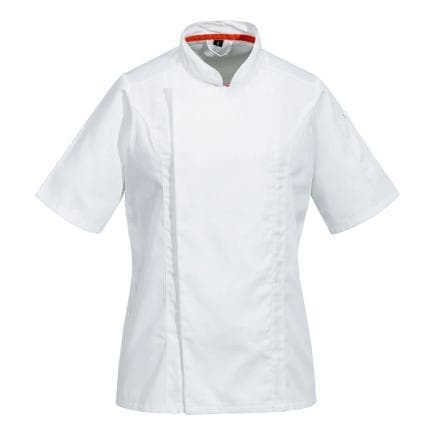 PORTWEST C736WHRL - Veste de cuisine Maille Pro manches courtes, Blanc