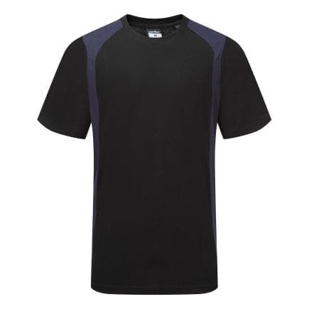 PORTWEST CD811BNRM - T-shirt éco WX2 S/S, noir/bleu Marine Blu