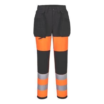 PORTWEST CD847OBR26 - Pantalon femmes stretch HV éco-conçu WX2, Orange/Noir