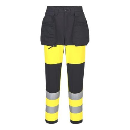 PORTWEST CD847YBR26 - Pantalon femmes stretch HV éco-conçu WX2, Jaune/Noir