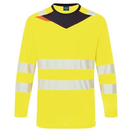 PORTWEST DX416YBRL - T-Shirt manches longues HV DX4, Jaune/Noir
