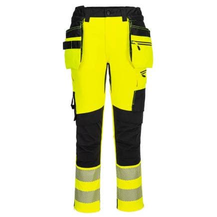 PORTWEST DX454YBR34 - Pantalon DX4 haute-Visibilité avec poches flottantes démontables, Jaune/Noir
