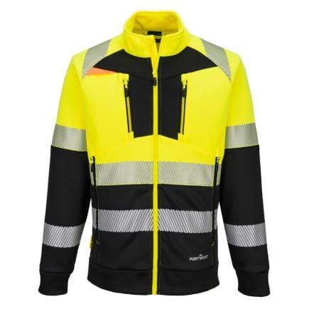 PORTWEST DX490YBRL - Sweat-shirt zippé DX4 HV Classe 1, Jaune/Noir