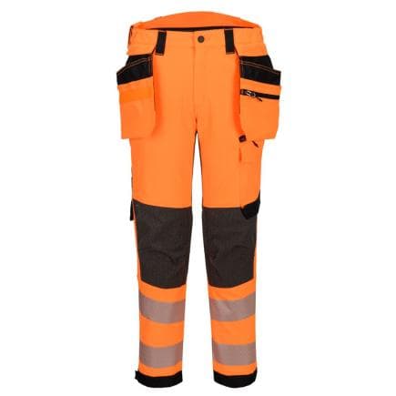 PORTWEST EV448OBS34 - Pantalon stretch Poches flottantes EV4 Haute-Visibilité Classe 2, Orange/Noir Shor