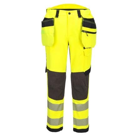 PORTWEST EV448YBS32 - Pantalon stretch Poches flottantes EV4 Haute-Visibilité Classe 2, Jaune/Noir Short