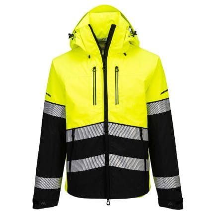 PORTWEST EV465YBRL - Veste imper-respirante à capuche HV EV4 (3L), Jaune/Noir