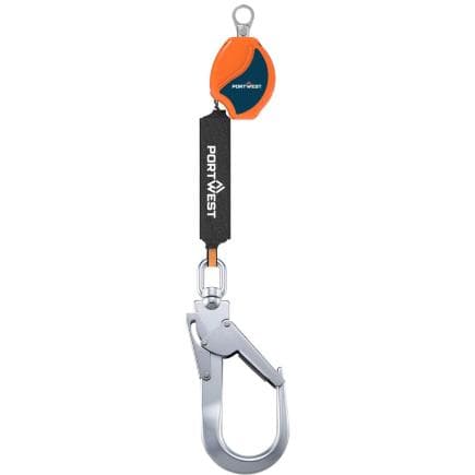 PORTWEST FP80O8R - Ligne de vie auto-rétractable 2m 140kg, Orange/Noir