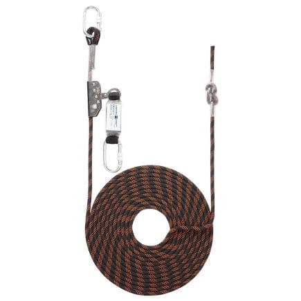 PORTWEST FP90K1R - Antichute guidé sur corde de 10 m, Noir/Orange