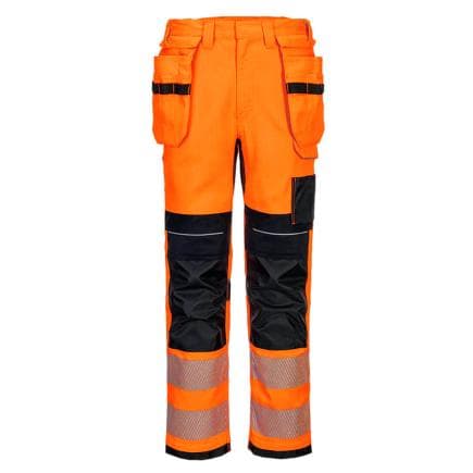PORTWEST FR415OBR33 - Pantalon de travail holster PW3 Modaflame HVO, Orange/Noir