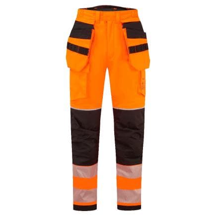 PORTWEST FR427OBRL - Pantalon d'hiver + pluie Holster PW3 Modaflame HV, Orange/Noir