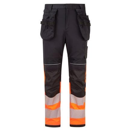 PORTWEST FR452OBR36 - Pantalon holster PW3 Modaflame HV Classe 1, Orange/Noir