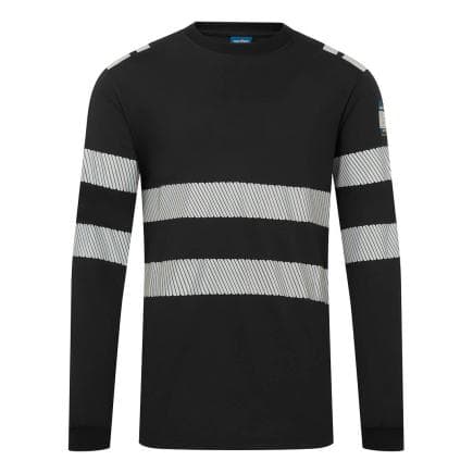 PORTWEST FR732BKRXL - Tee shirt ML Modaflame PW3 HV, Noir