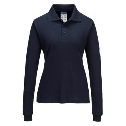 PORTWEST FR758NVRL - Polo femme ML Modaflame FR, Marine Blu