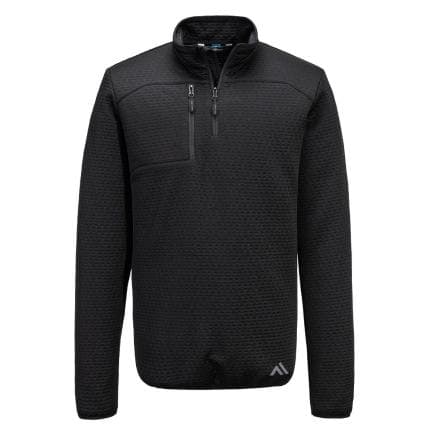 PORTWEST KX376BKRM - Sweatshirt texturé 1/4 zip KX3, Noir
