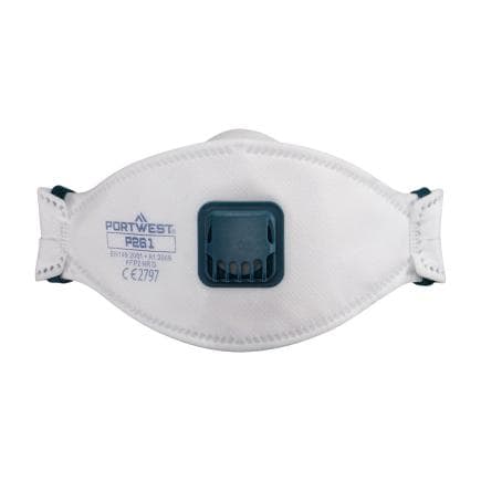 PORTWEST P261WHR - Masque respiratoire FFP2 pliable avec valve – modèle Dolomite, Blanc (10 pcs.)