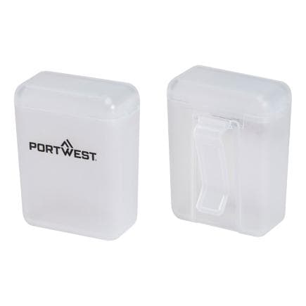 PORTWEST PA09WHR - Boîte de rangement pour bouchons d'oreille, Blanc (50 pcs.)