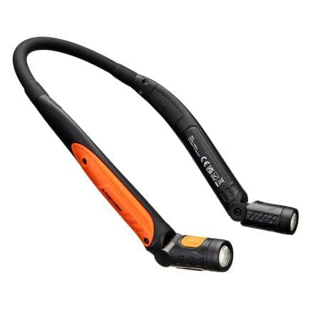 PORTWEST PA73BKO - Lampe collier rechargeable par USB, Noir/Orange