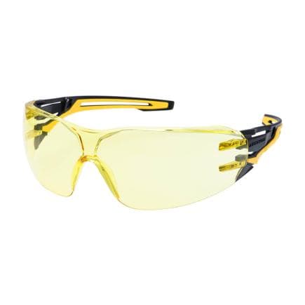 PORTWEST PR01AMR - Lunettes de sécurité enveloppantes en anthracite, ambre