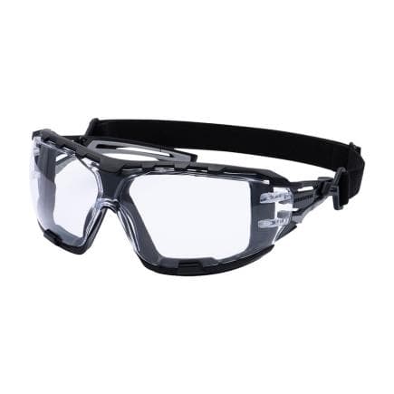 PORTWEST PR02CLR - Lunettes de sécurité Wraparound Plus Anthracite, Incolore