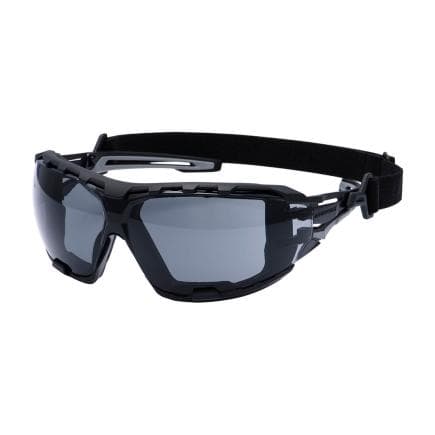 PORTWEST PR02SKR - Lunettes de sécurité Wraparound Plus Anthracite, Fumé