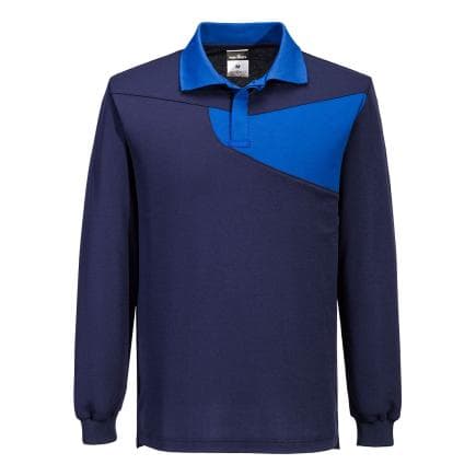 PORTWEST PW218NRRL - Polo coton majoritaire manches longues PW2, Marine Blu/Royal